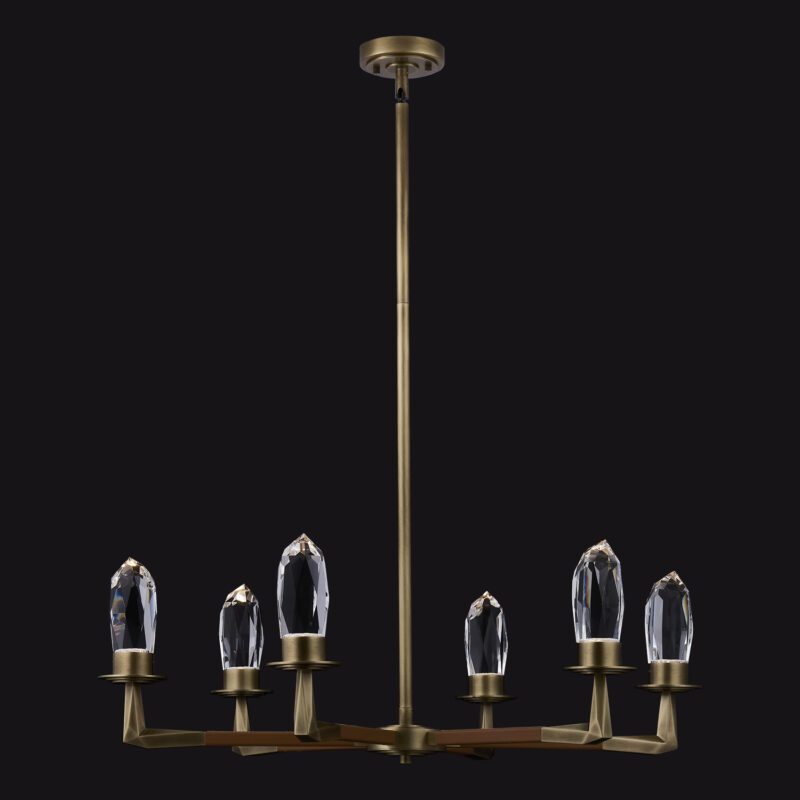 Picture of Allegri 045756-071-FR001 Misto 6 Light LED Chandelier&#44; Satin Brass