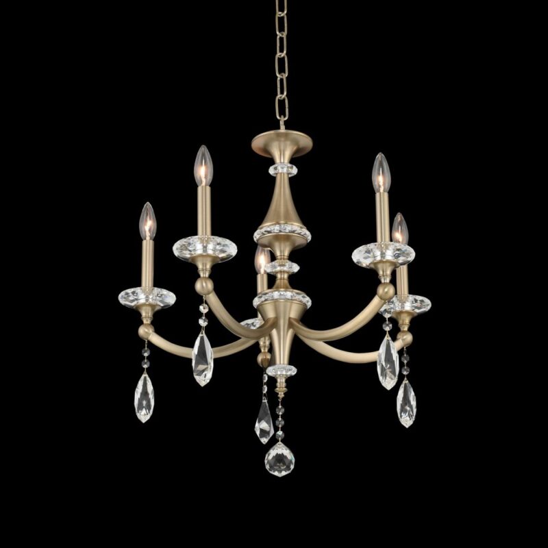 Picture of Allegri 012170-045-FR001 Floridia 5 Light Chandelier&#44; Matte Brushed Champagne
