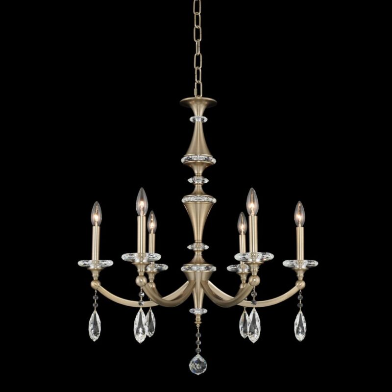 Picture of Allegri 012171-045-FR001 Floridia 6 Light Chandelier&#44; Matte Brushed Champagne