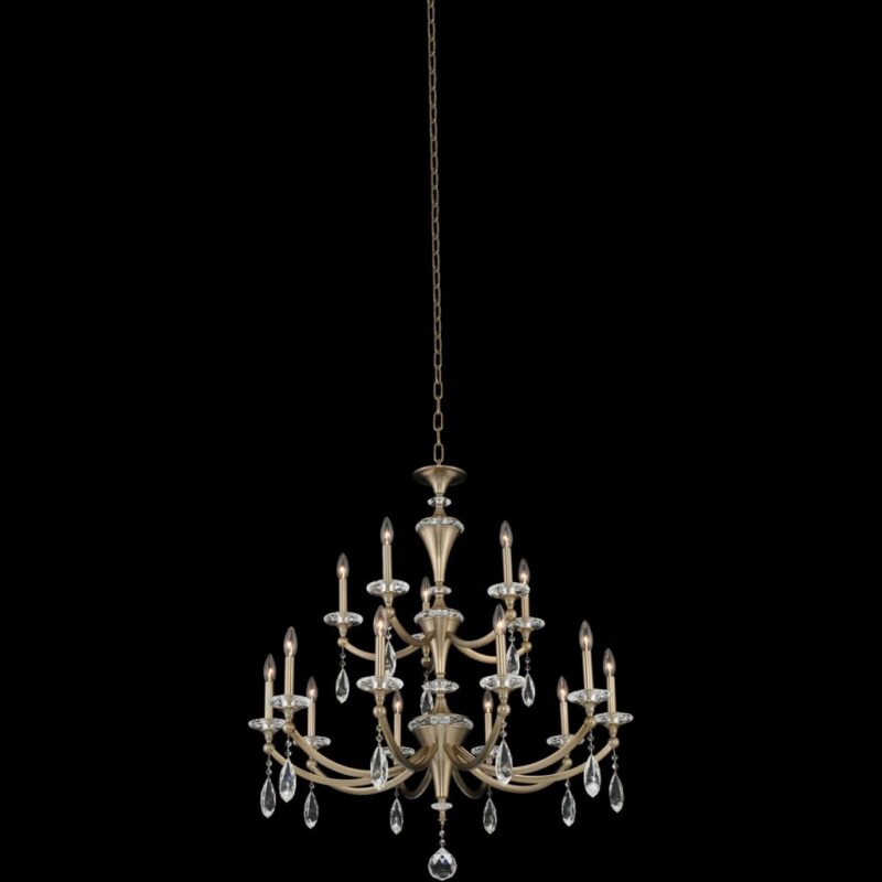 Picture of Allegri 012173-045-FR001 Floridia 15 Light 2 Tier Chandelier&#44; Matte Brushed Champagne