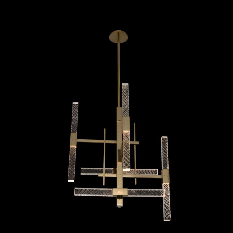 Picture of Allegri 034971-038-FR001 Apollo 10 Light LED Chandelier&#44; Brushed Champagne Gold