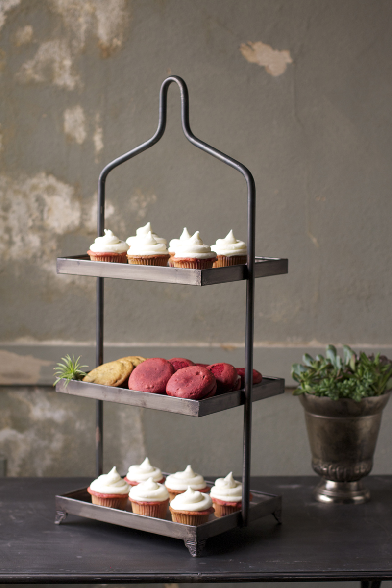 10 x 12 x 30.5 in. Metal Three Tiered Display
