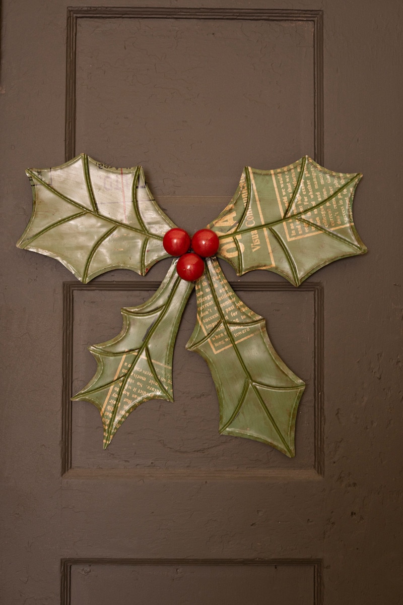 NTM1460 Recycled Metal Holly Door Hanger, Multi Color