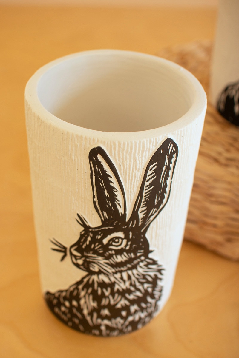 CHU1058K Cement Easter Rabbit Planters, Multi Color - Set of 2