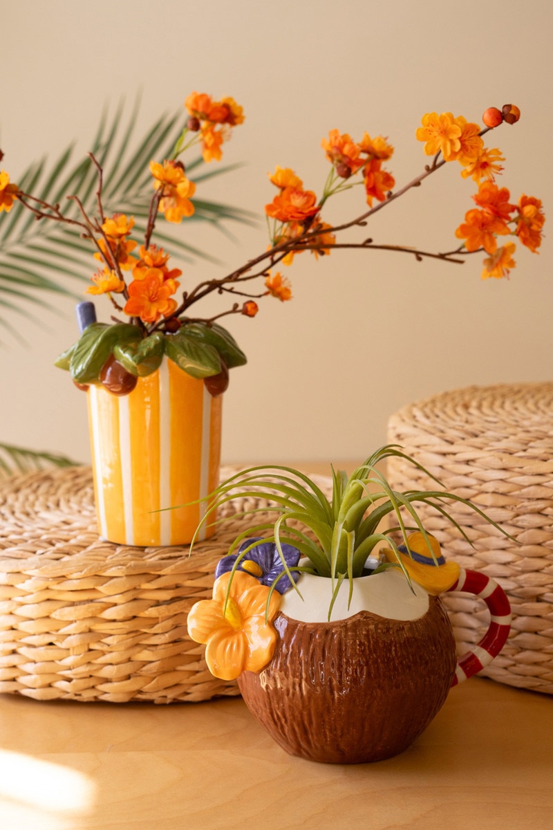 CWA1002K Ceramic Cocktail-Inspired Vases, Multi Color - Set of 2