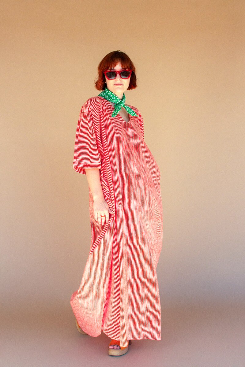 NKRT1027K Saffron Printed Block Dress