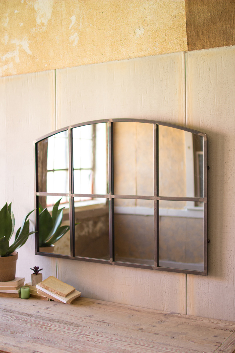 CHYK1119 48 x 34 in. Arched Metal Wall Mirror