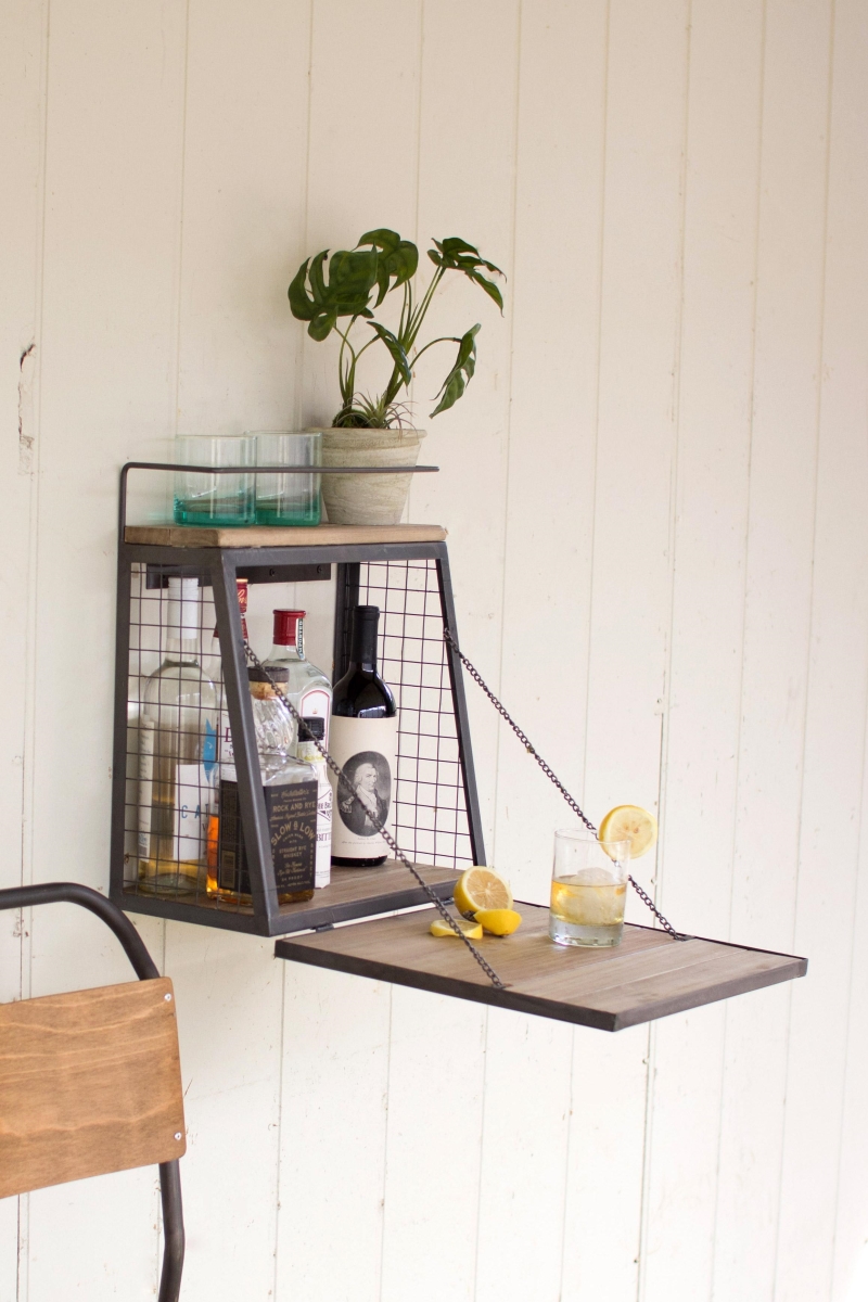 15.5 x 8.5 x 17.5 in. Wall Bar with Fold Down Shelf