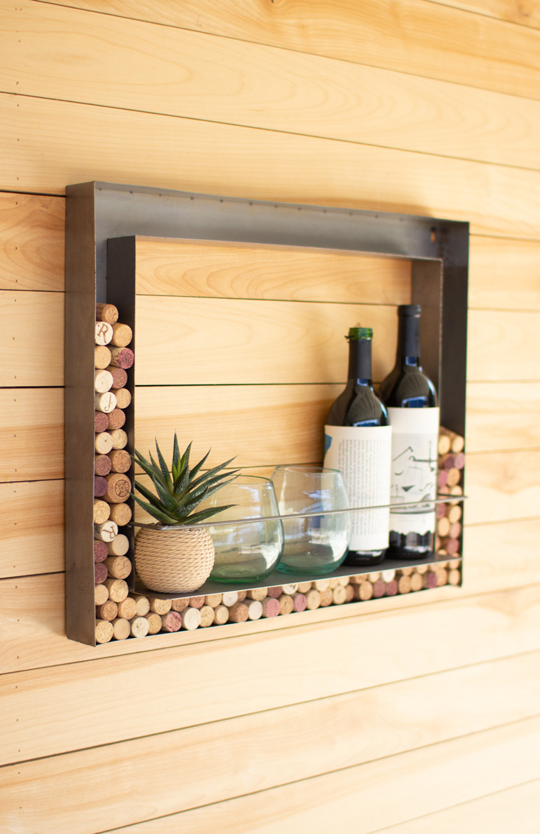 Picture of Kalalou CQ7493 22 x 2 x 18 in. Metal Wall Bar & Wine Cork Holder