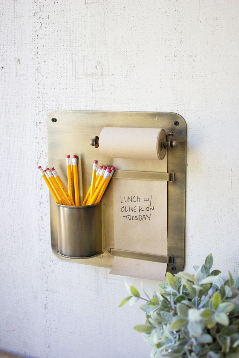 841628145083 Note Roll Wall Decor Rack with Pencil Holder