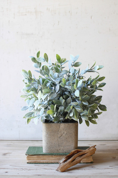 CNL1010 4.5 x 4.5 x 12 in. Artificial Sage Bush in A Square Pot, Multi Color