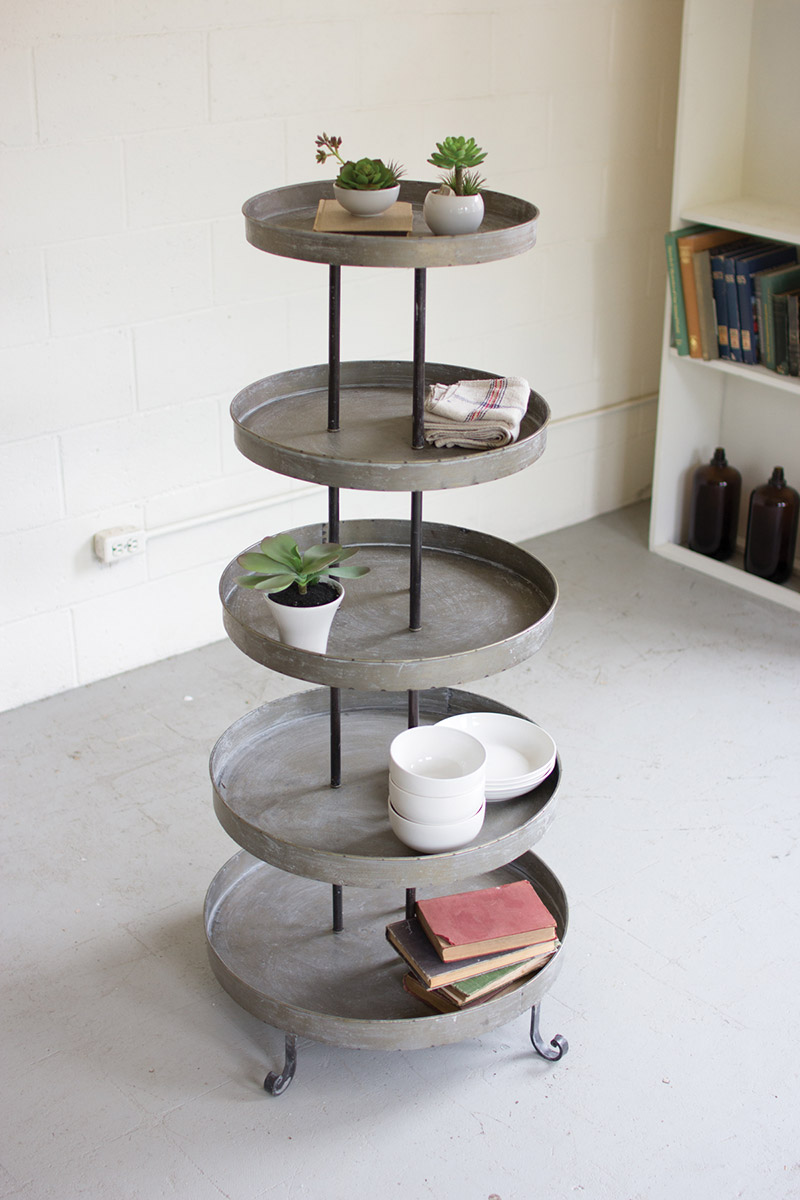 CLL1244 29 x 5 in. 1 in. Five Tiered Round Metal Display Tower