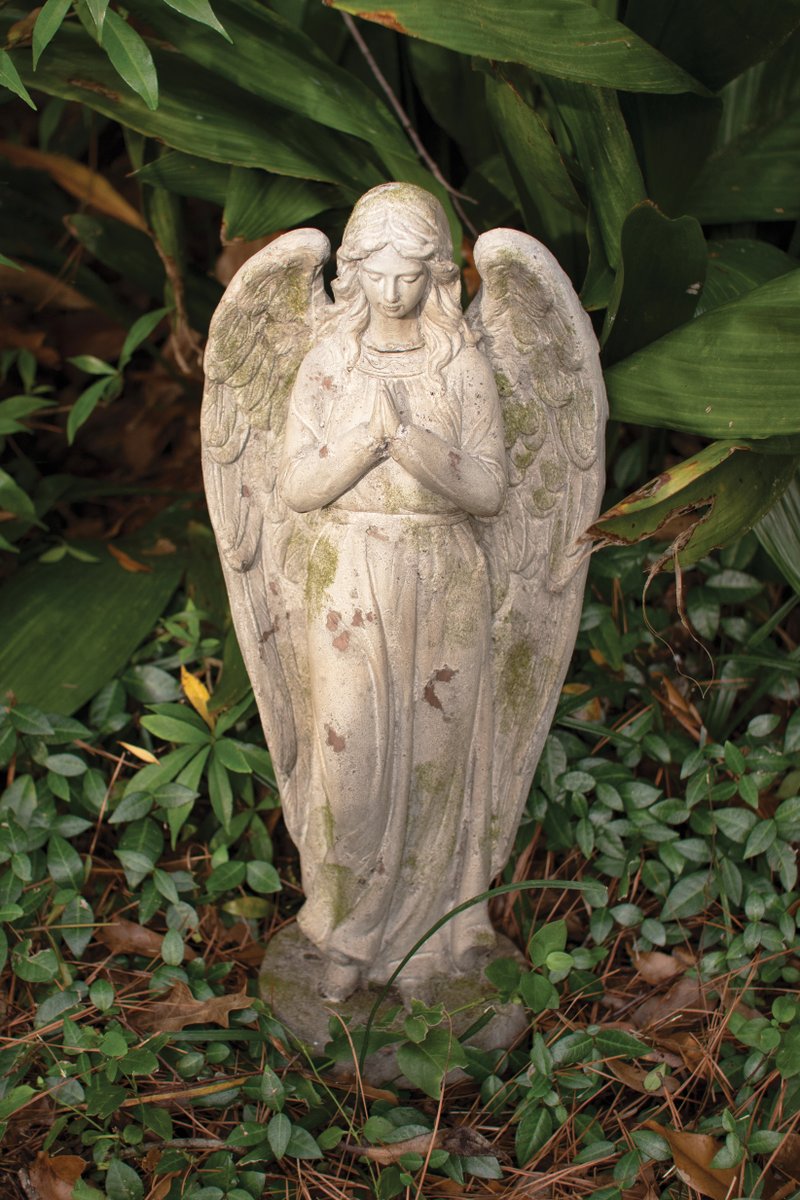 CHE1431 Faux Concrete Angel Yard Art Figurines