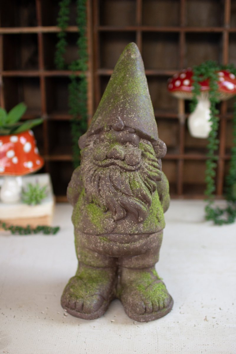 CHE1434 Faux Concrete Gnome Garden Statues