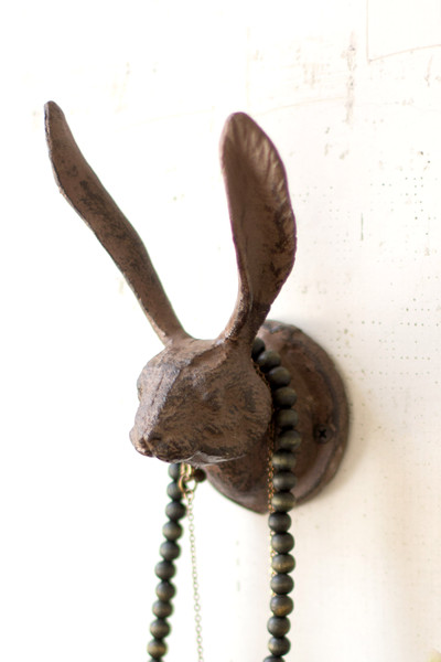 CXX2234 Cast Iron Rabbit Wall Hook, Rustic