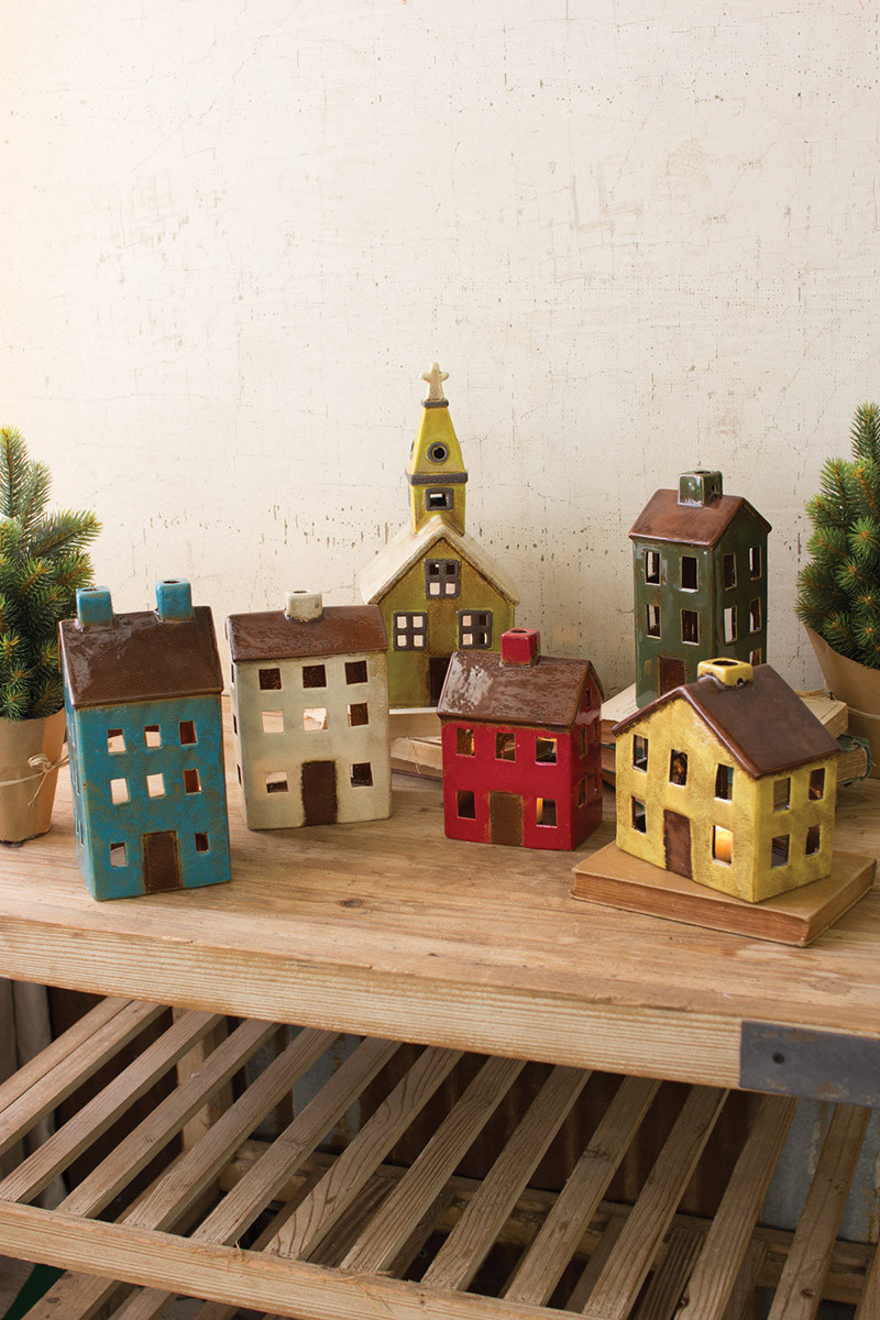 CDV1659 Ceramic one Each Design Village, Multi Color - Set of 6