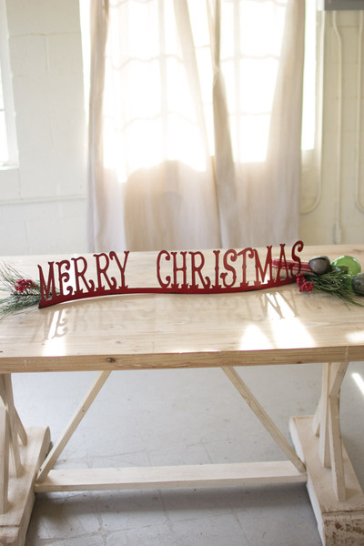 CMN1206 Table Top or Mantle Merry Christmas, Red