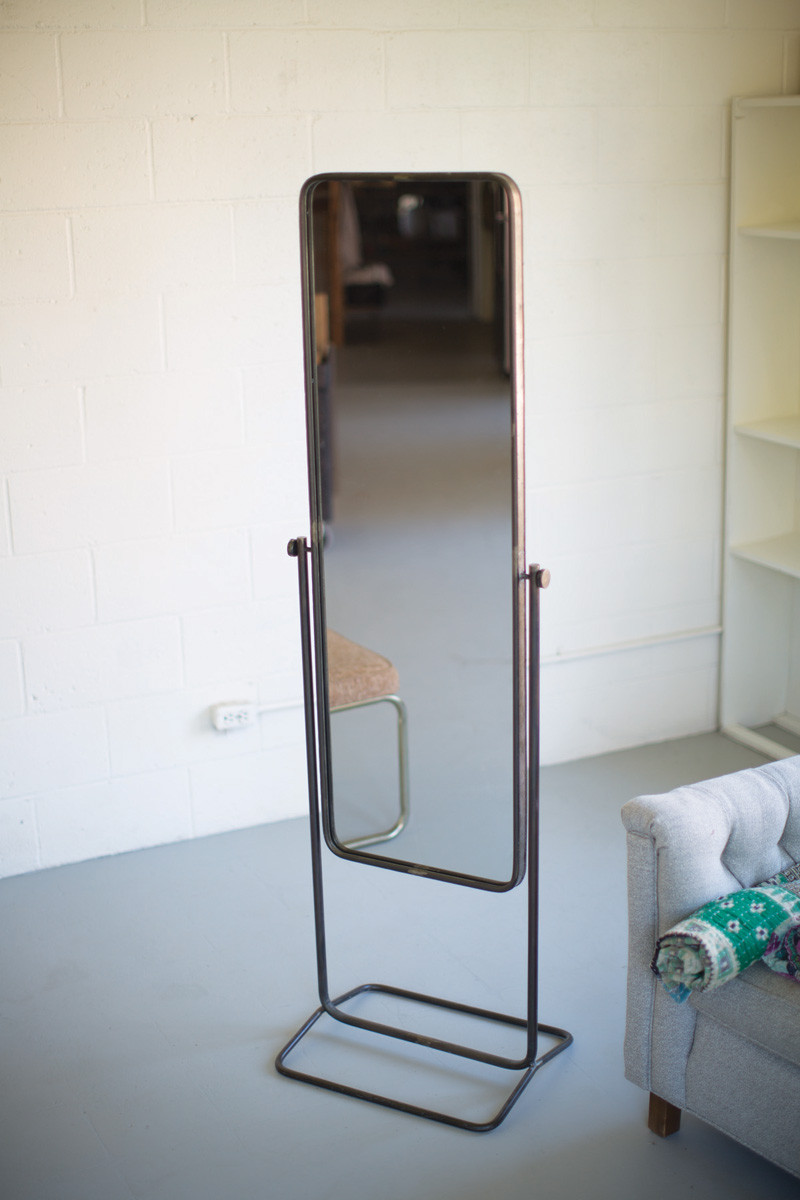 CLL2399 Tall Metal Framed Floor Mirror, Gunmetal