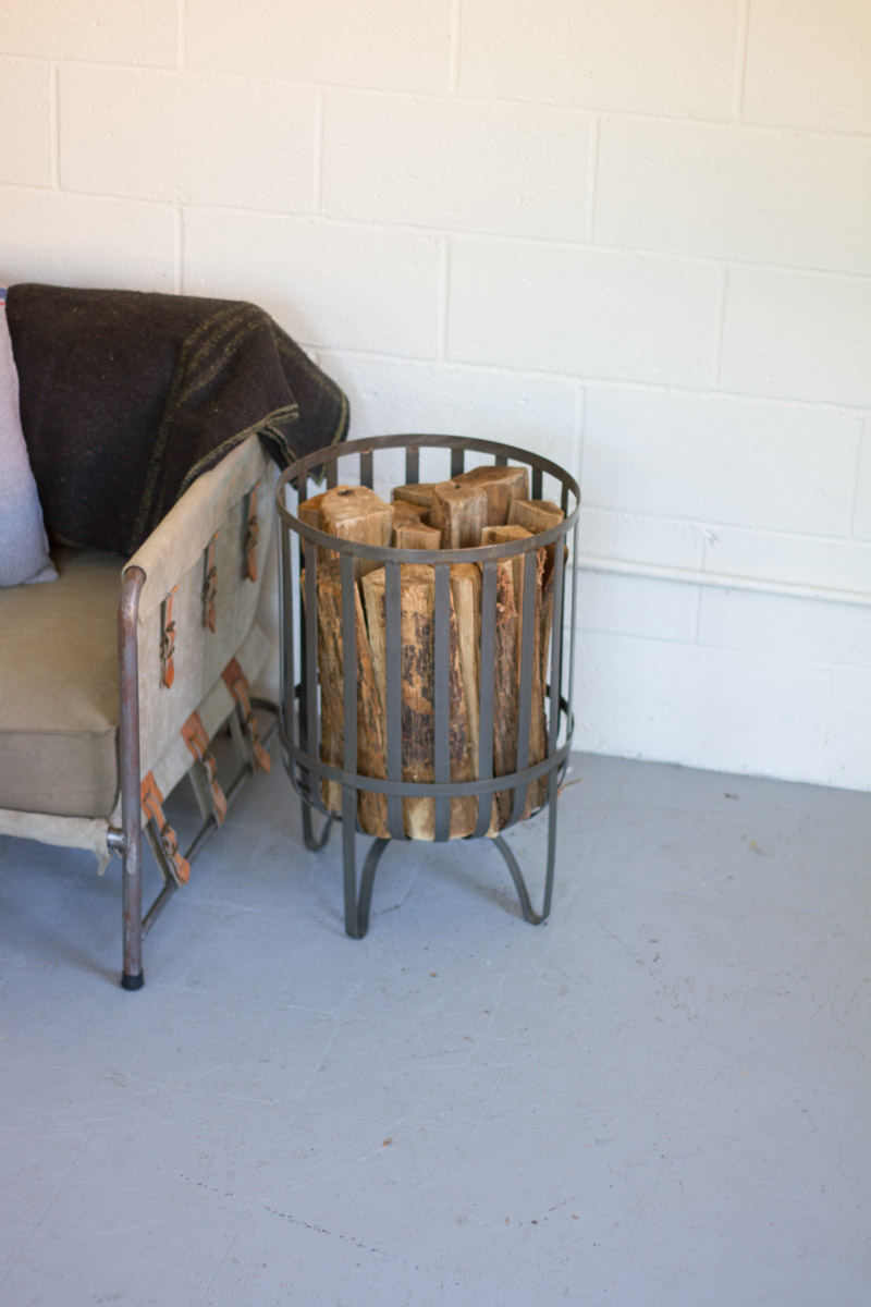 CQ7015 16 x 24 in. Metal Log Basket, Raw