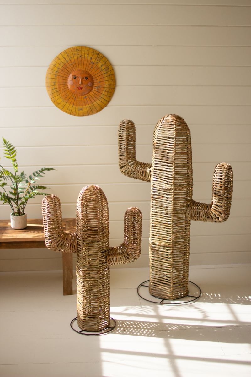 A6329 Woven Seagrass Cacti - Set of 2