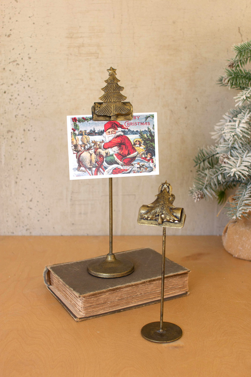 CLL2759 Christmas Tree Card Clips On Stands - Set of 2