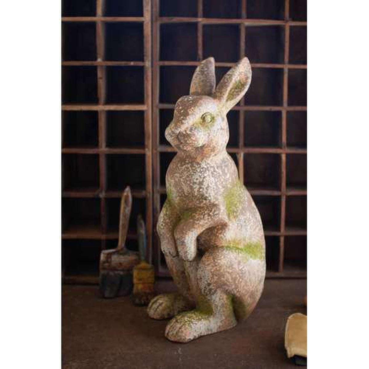 CHE1471 Faux Concrete Rabbit - Head Forward, Multi Color