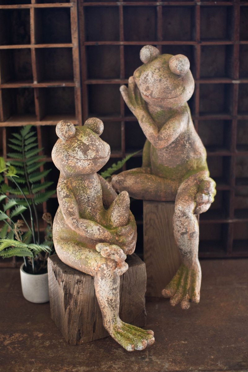 Faux Concrete Frog Statue - Large