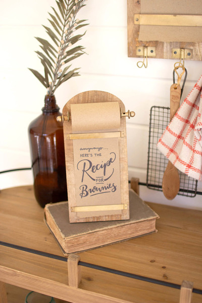 NDE1465K Wooden Table Top Note Roll, Tan
