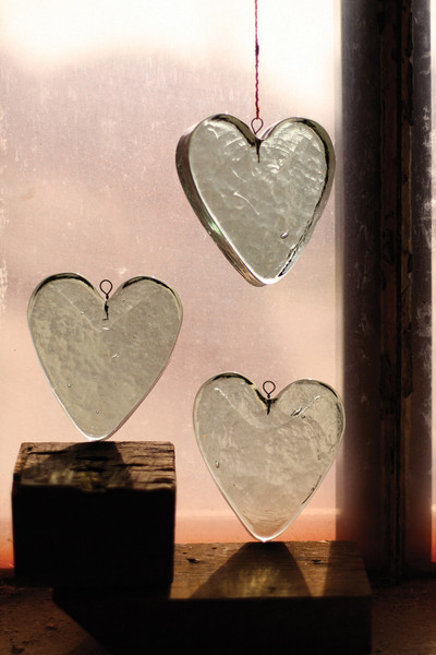 PCGM2042K Glass Heart Ornament, Blue