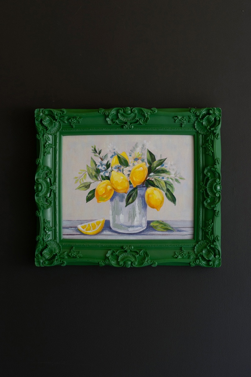 CAR1772 Framed Lemons Wall Art, Multi Color