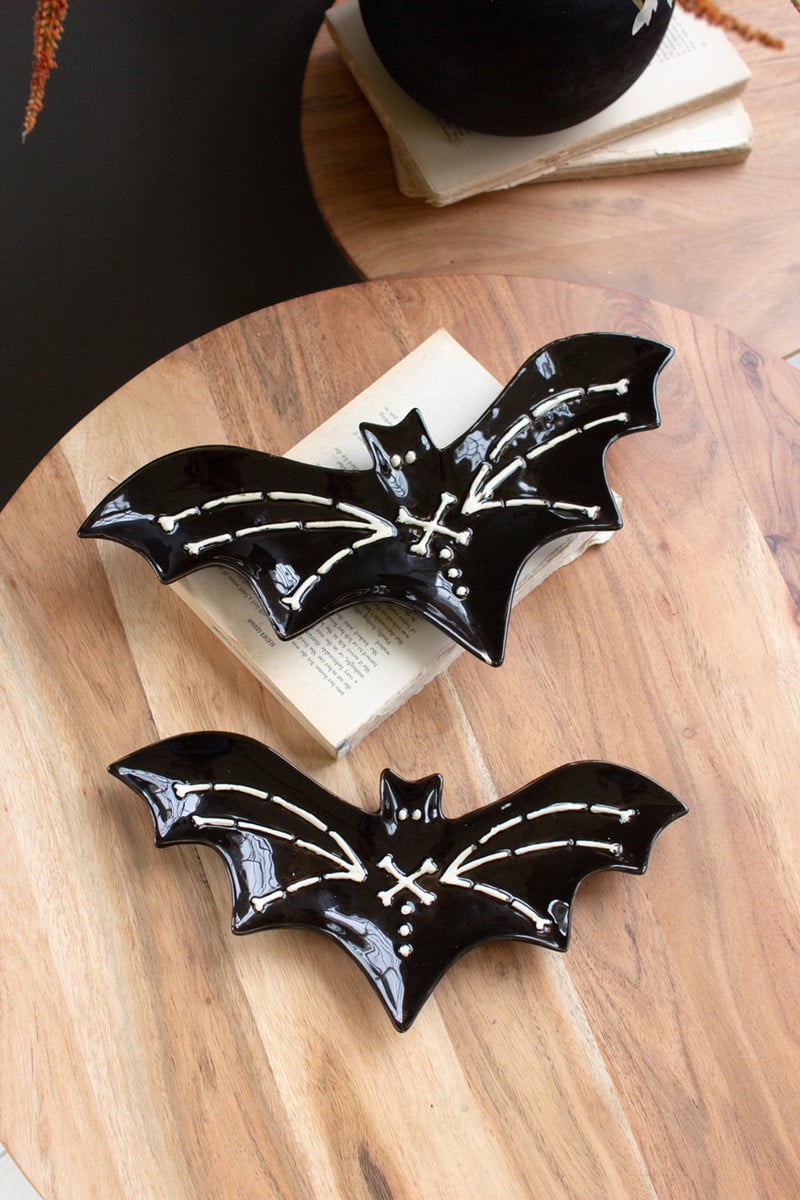 Picture of Kalalou CDV2322 Nesting Ceramic Bat Serving Platters&#44; Multi Color