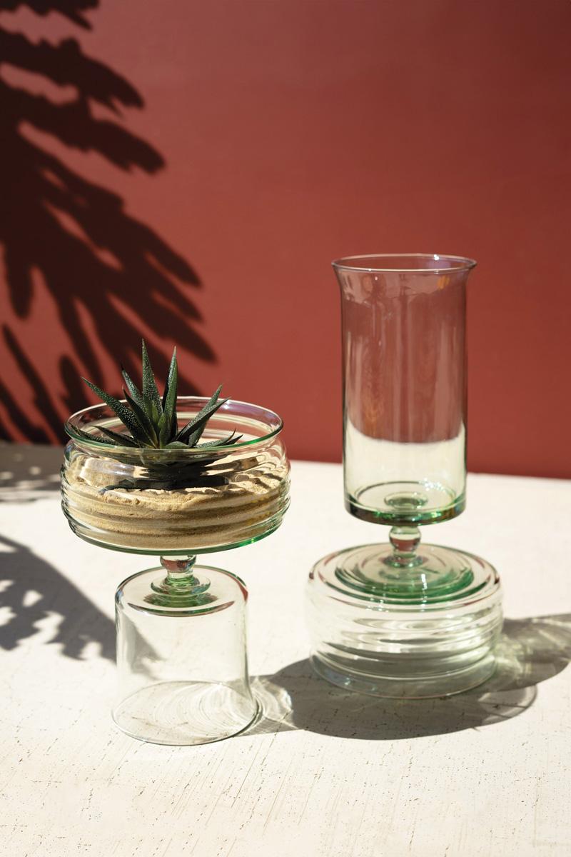 CV2370 Reversible Glass Compotes - Green - Set of 2