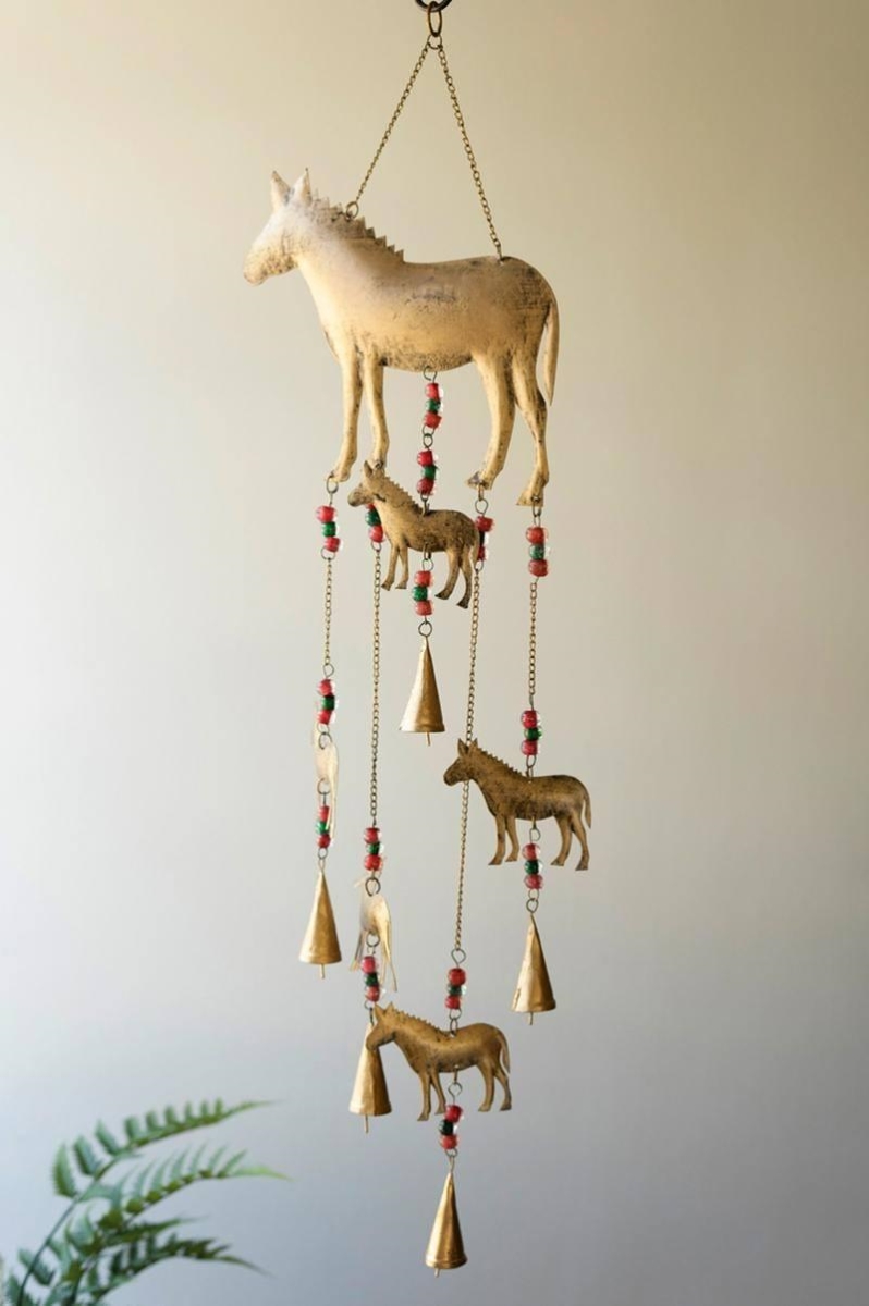 Picture of Kalalou NNV1258 Metal Horses Windchime&#44; Multi Color