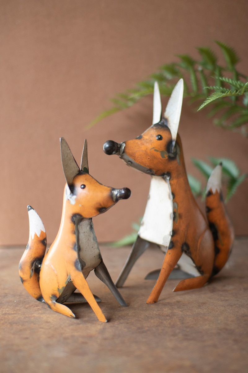 NBA2503K Recycled Iron Foxes, Small & Large - Set of 2
