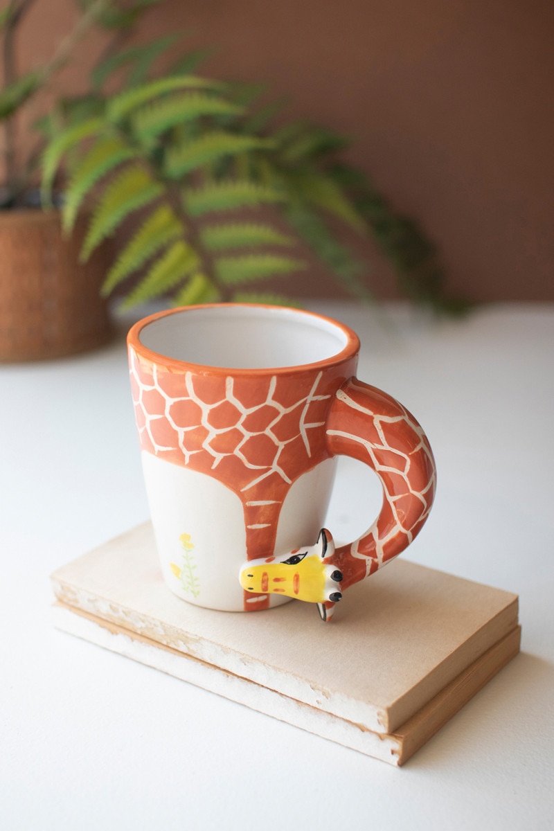 Picture of Kalalou CNA2100 3 x 4 in. Ceramic Giraffe Mug&#44; Multi Color