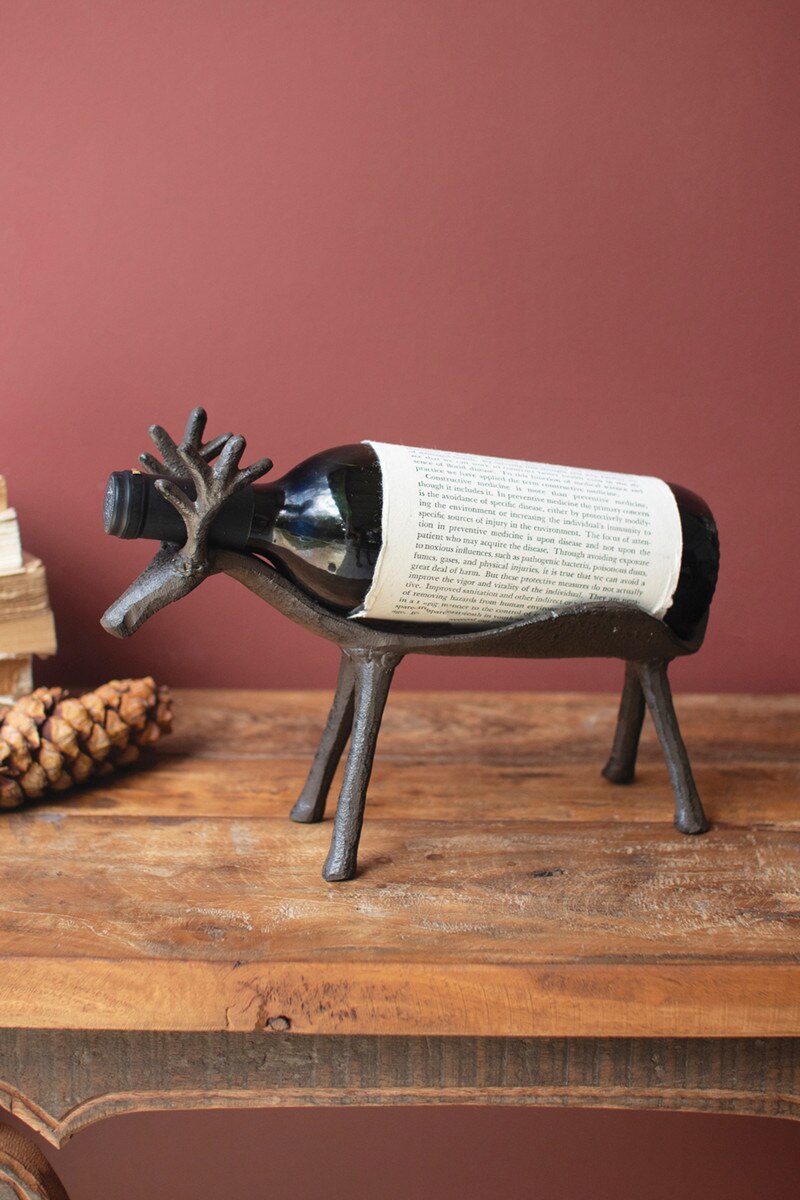 Picture of Kalalou CYB1500K 11 x 3.5 x 8 in. Cast Iron Reindeer Wine Bottle Holder
