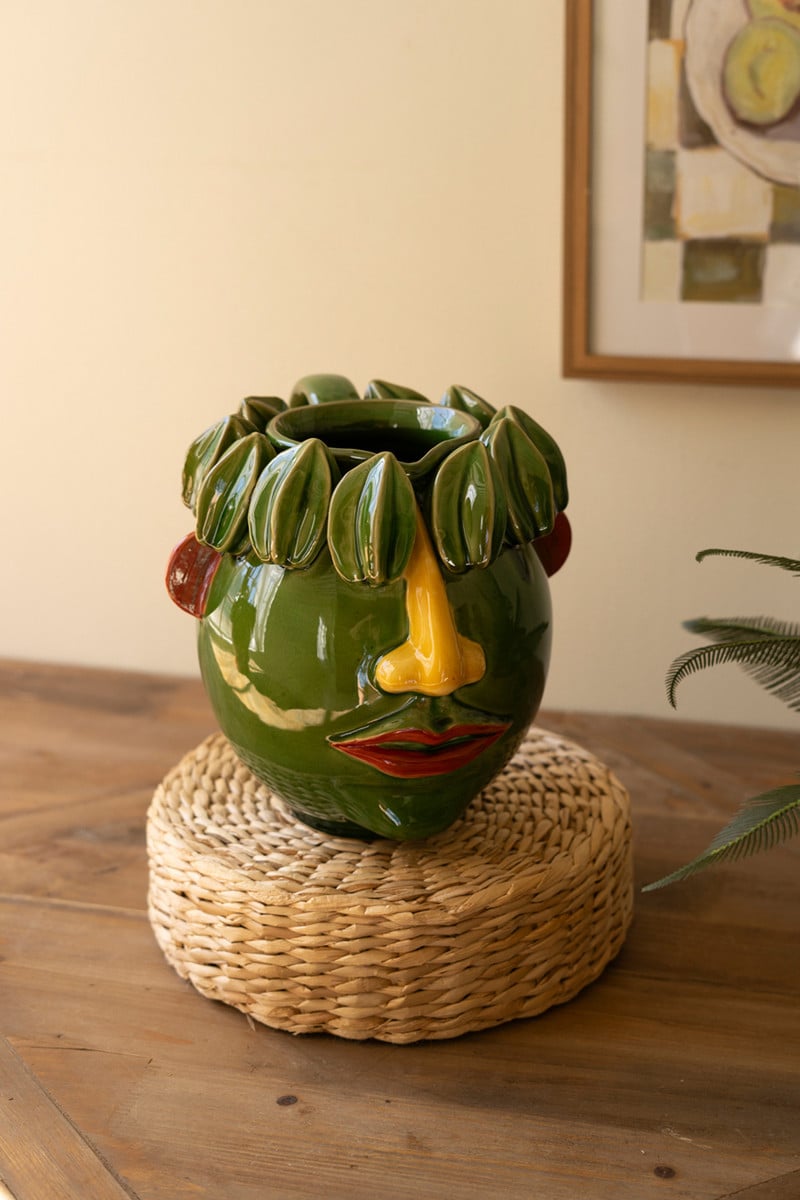 CST1008 Ceramic Produce Head Planter & Starfruit - Multi Color & Green