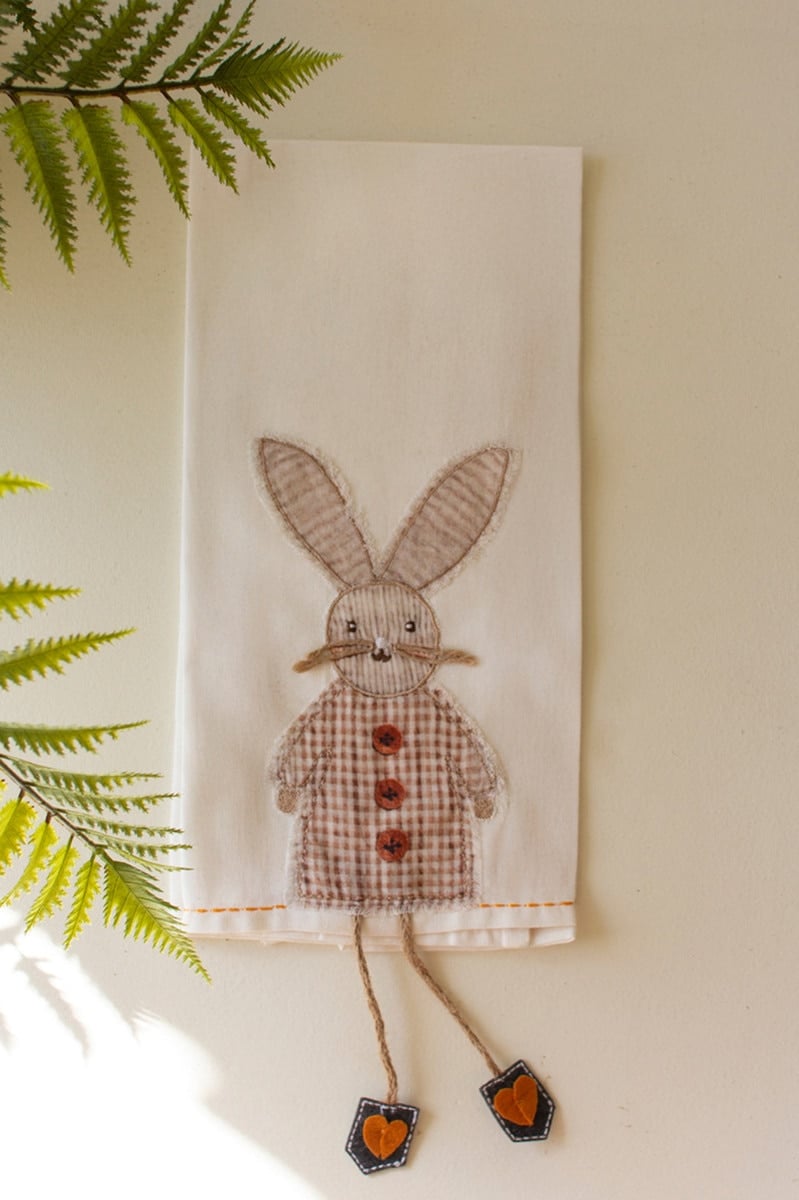 Picture of Kalalou NTD1015 20 x 27 in. Easter Tea Towels & Button Bunny&#44; Multi Color