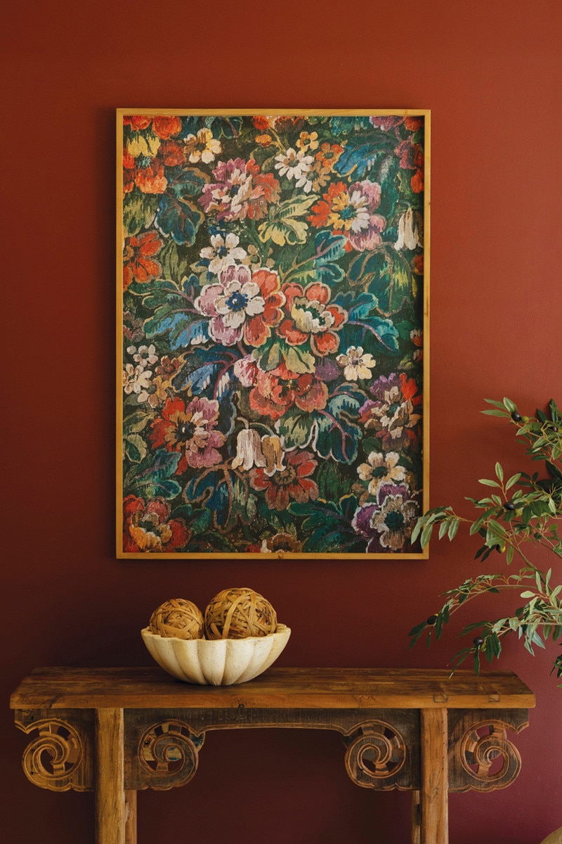 Picture of Kalalou CJCH1002 Wood Framed Floral on Printed Paper&#44; Multi Color