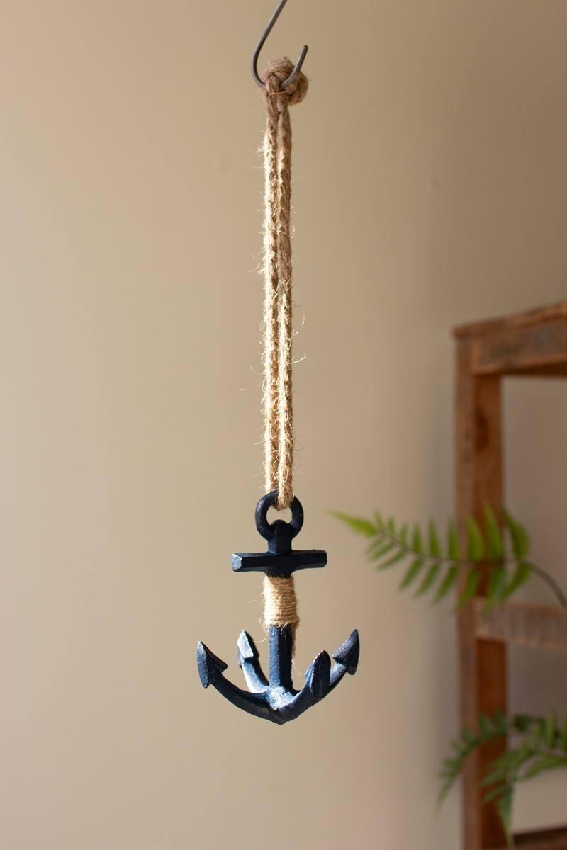 Picture of Kalalou CYB1503 Cast Iron Anchor with Rope&#44; Blue