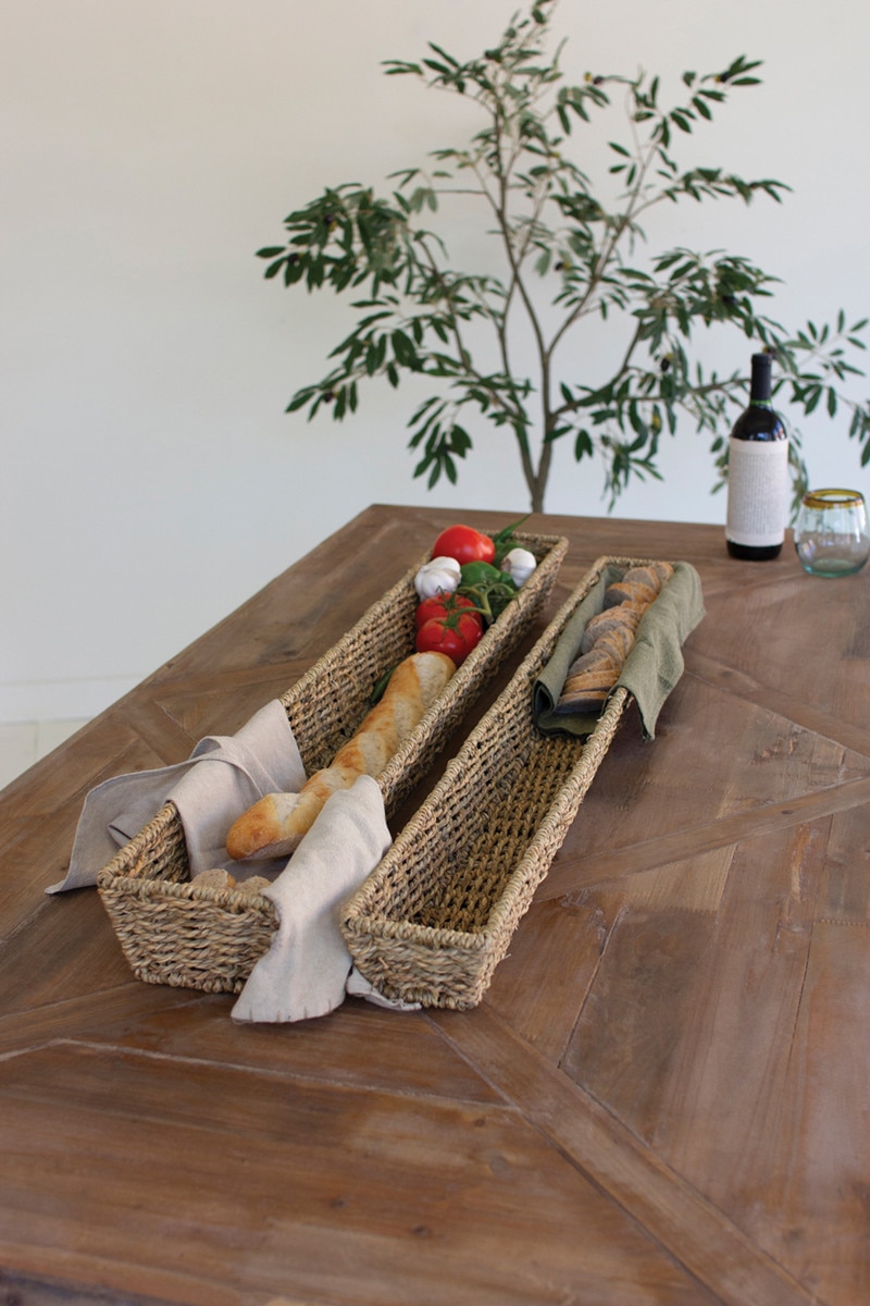 Picture of Kalalou CHUY1034K Woven Seagrass Bread Baskets - Set of 2