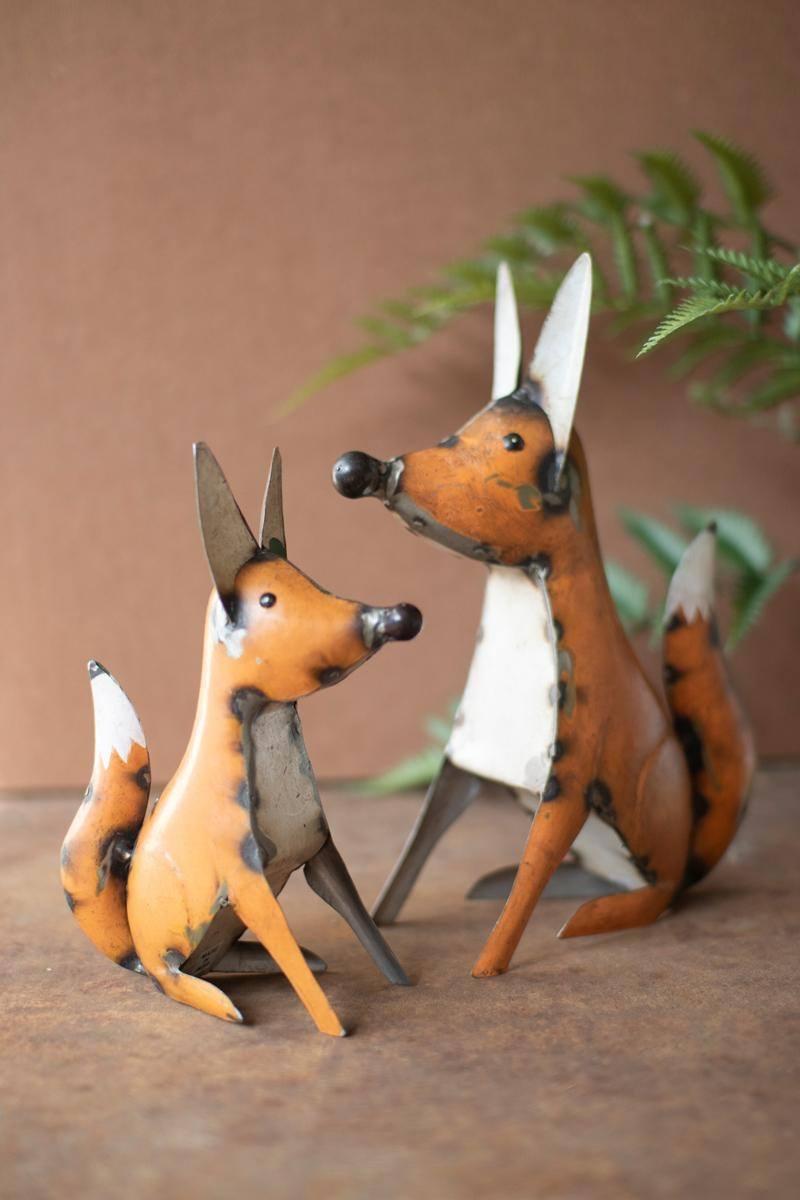 NBA2503 Recycled Iron Foxes, Orange - Set of 2