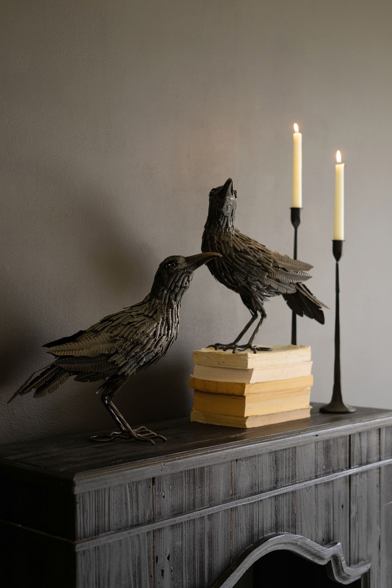 Picture of Kalalou CZG1500 16 x 7.25 x 12 in. Metal Halloween Crows&#44; Black