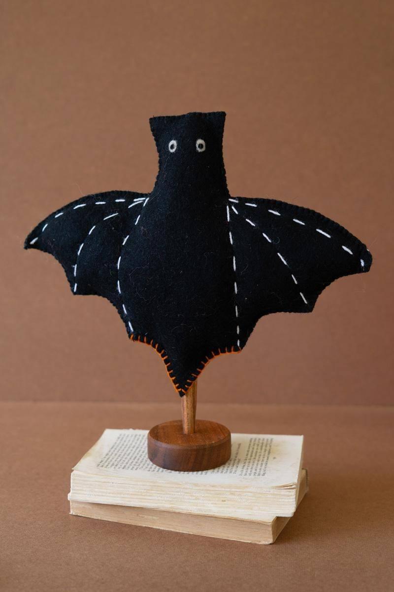 NKF1134 14 in. Felt Halloween Bat on a Base, Multi Color