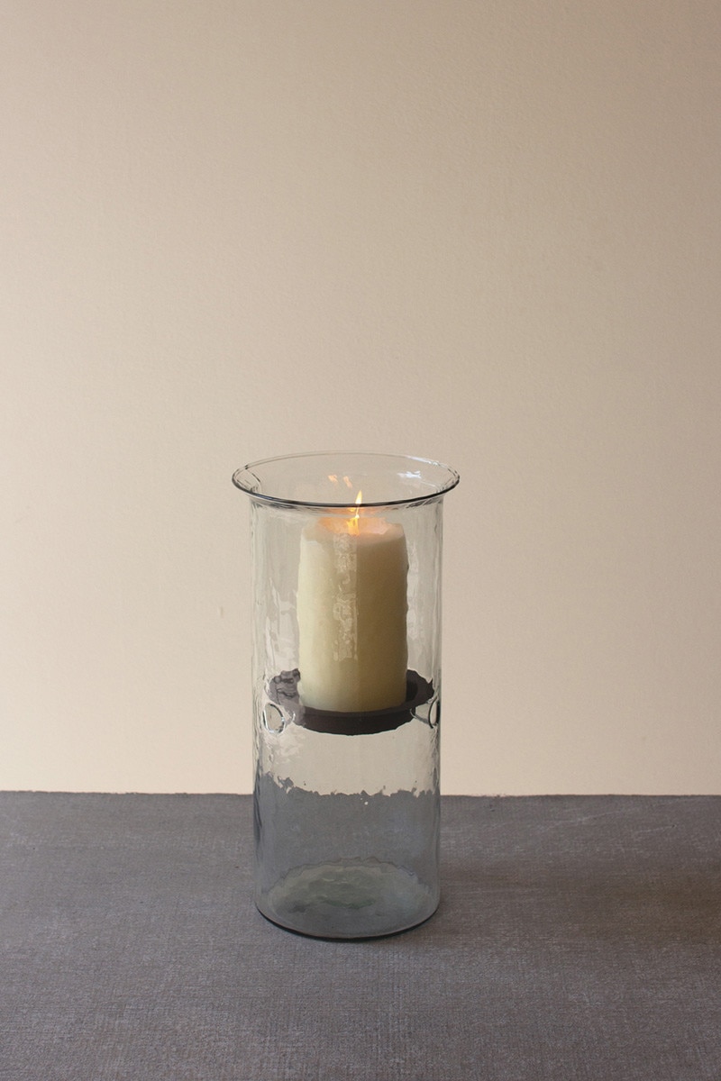 CV1020K 6 x 12 in. Mini Glass Candle Cylinders with Rustic Insert, Clear - Large