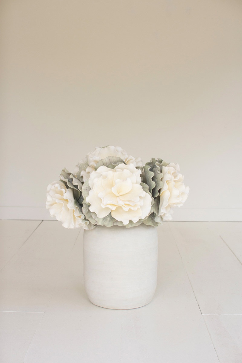 Picture of Kalalou CSL2846 20 in. No. 2846 Botanical Flower Arrangements&#44; White