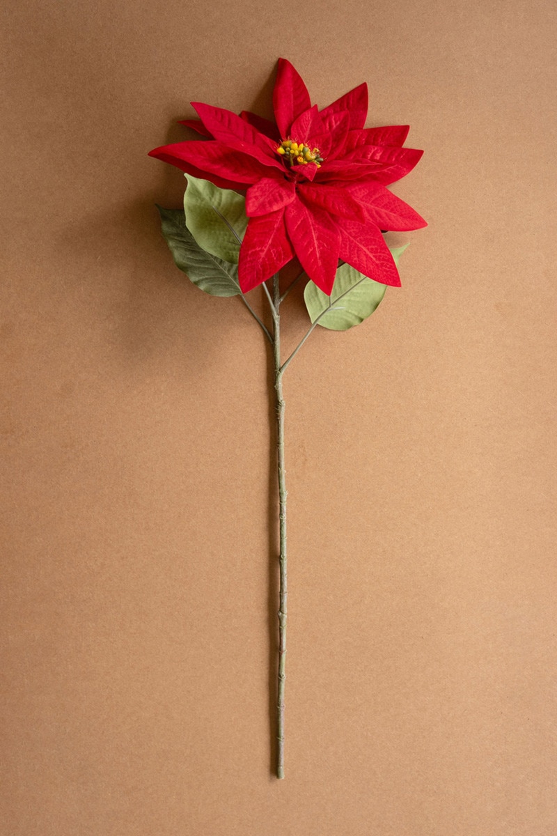 CYGA1013 31 in. Artificial Poinsettia Stem, Red