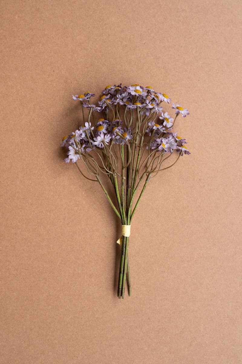 CHAL1063 10 in. Faux Chamomile Bundle, Lavender Purple