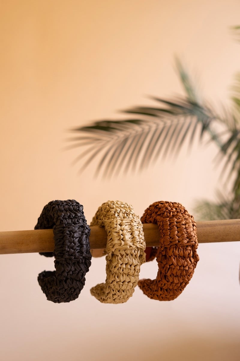 NGRA1171 Raffia Headbands, Multi Color