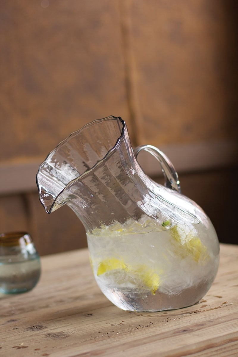 Picture of Kalalou CV810K 8 x 12 in. Ribbed Tilted Pitcher&#44; Clear